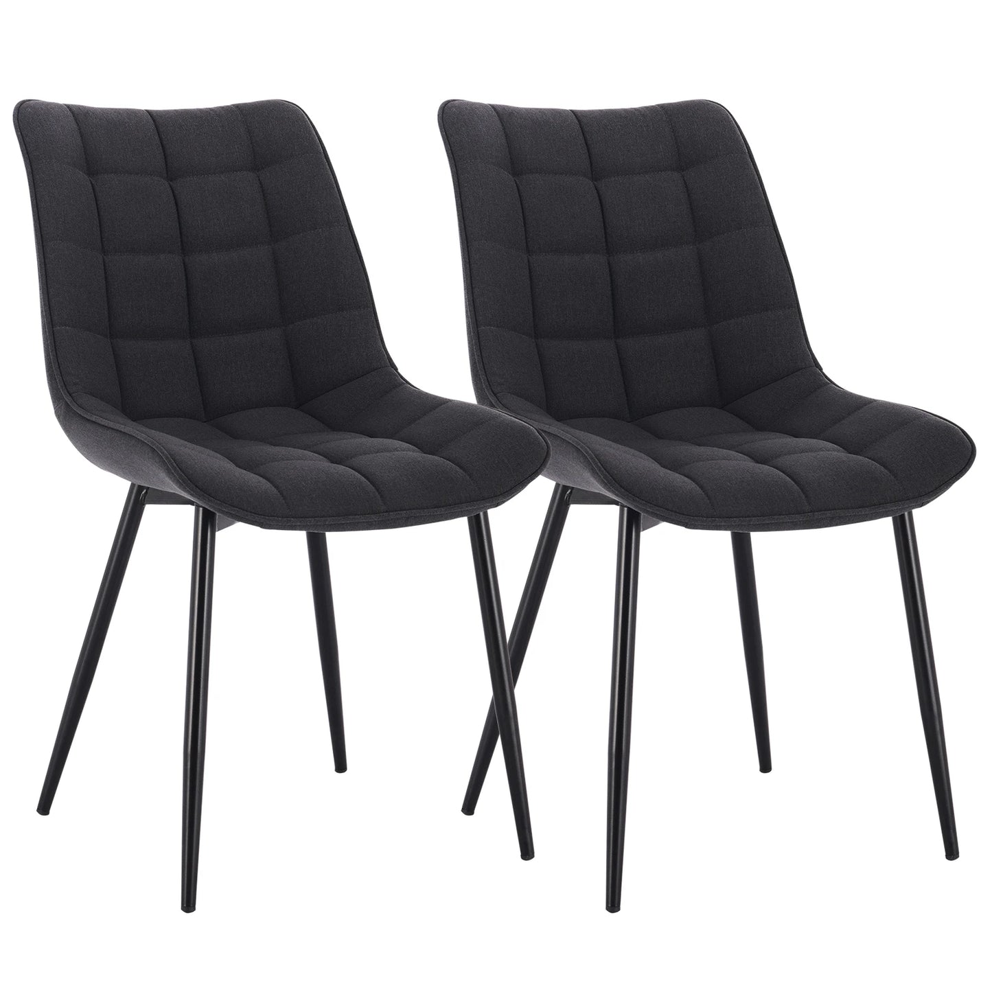 2PCs/Set Dining Chairs Velvet/Linen