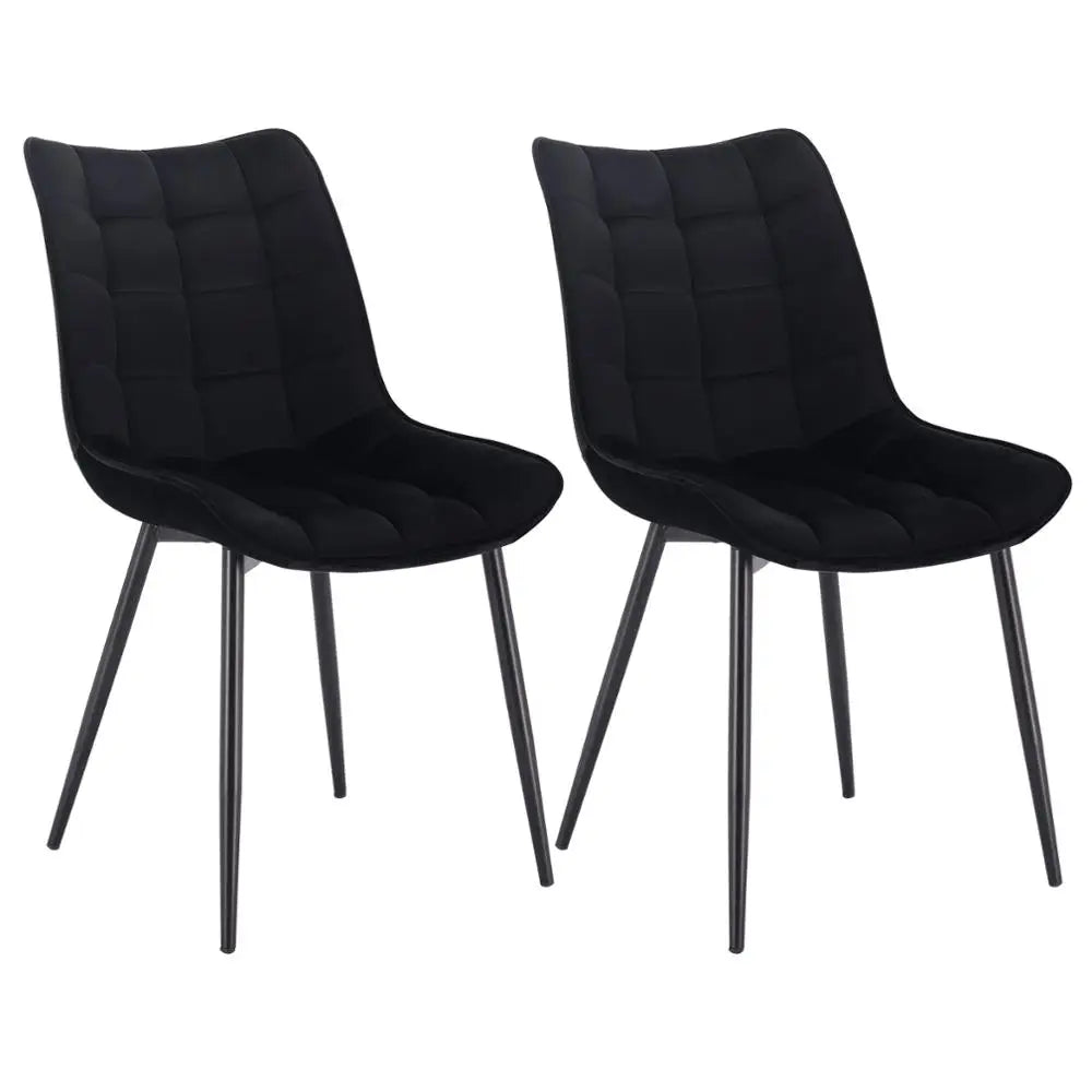 2PCs/Set Dining Chairs Velvet/Linen