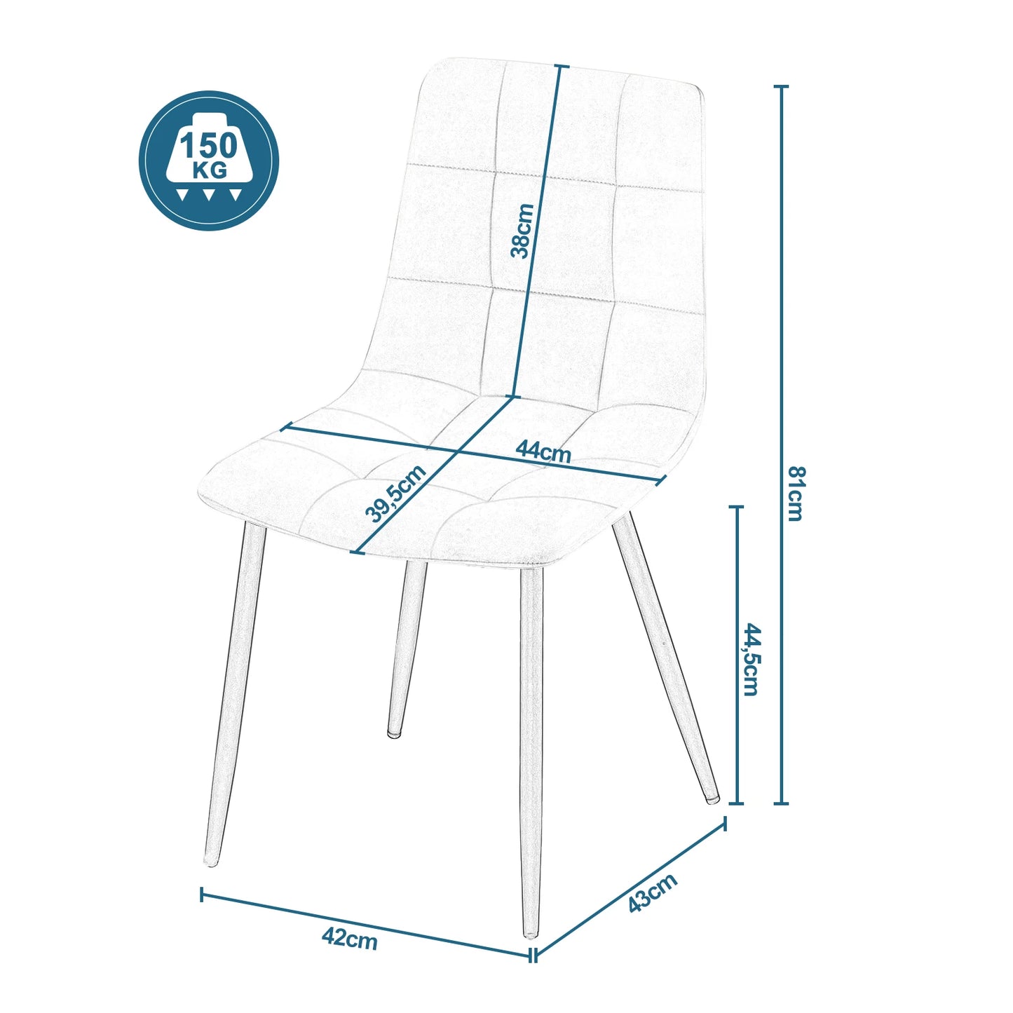 4pcs/set Dining Accent Ergonomic Kitchen Chairs.