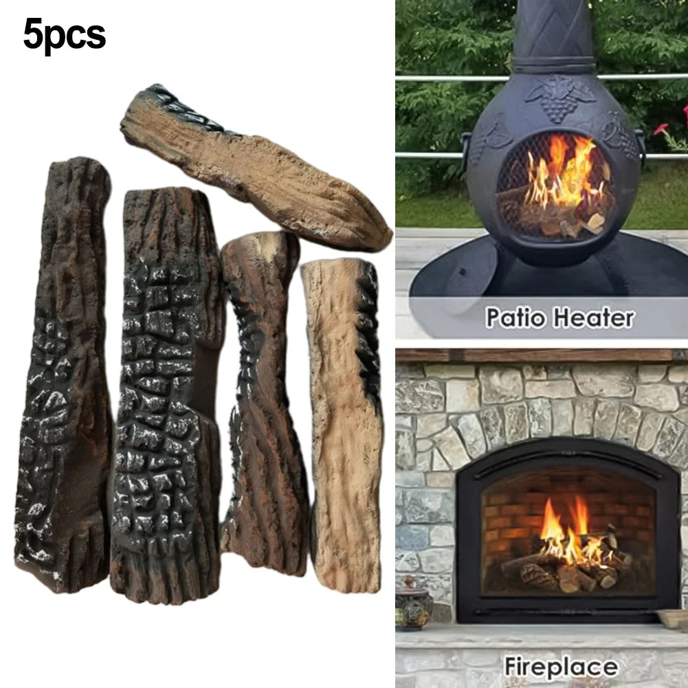 5PCS Fake Firewood Artificial Logs For BioEthanol Or Gas Fireplaces