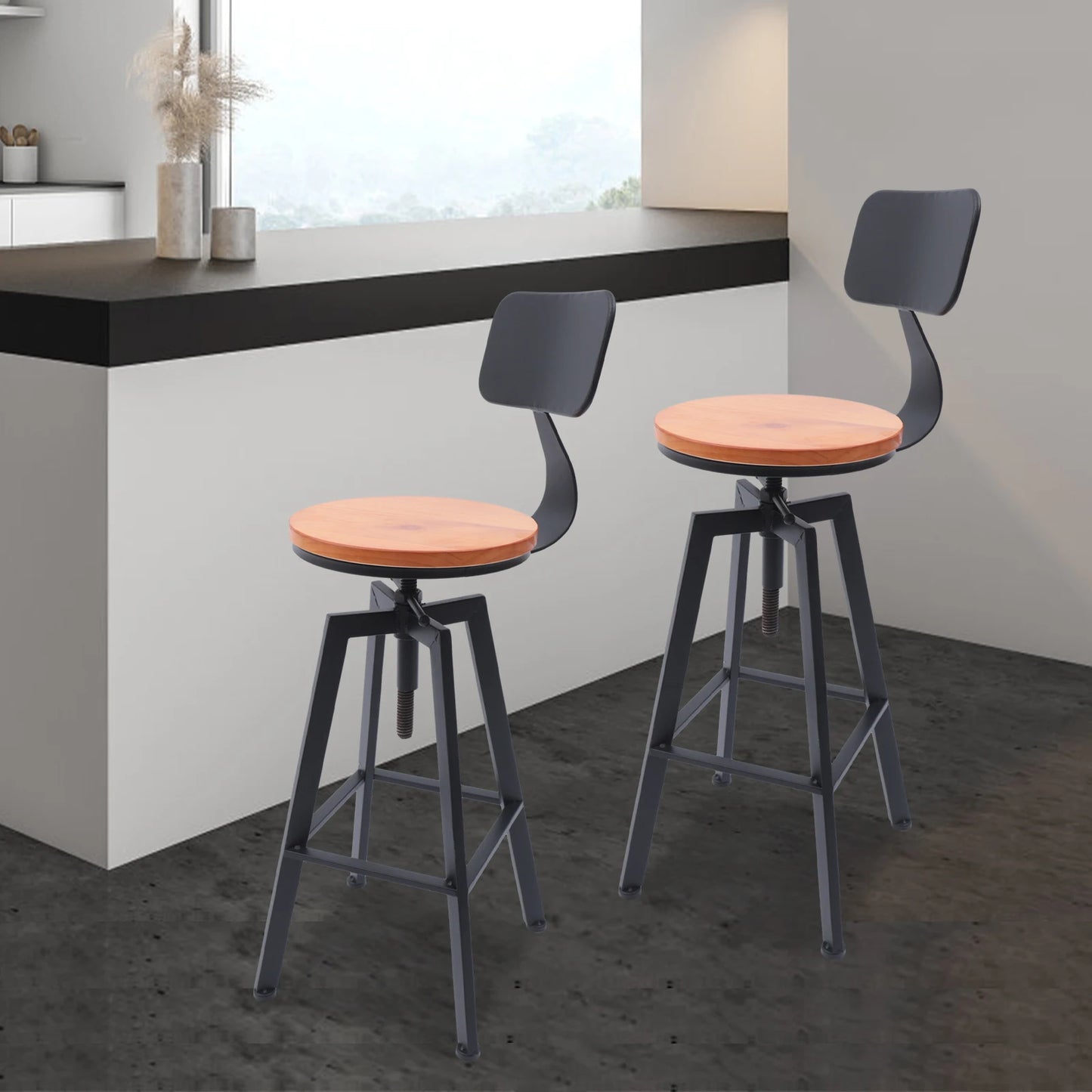 2pcs Retro Bar Chair