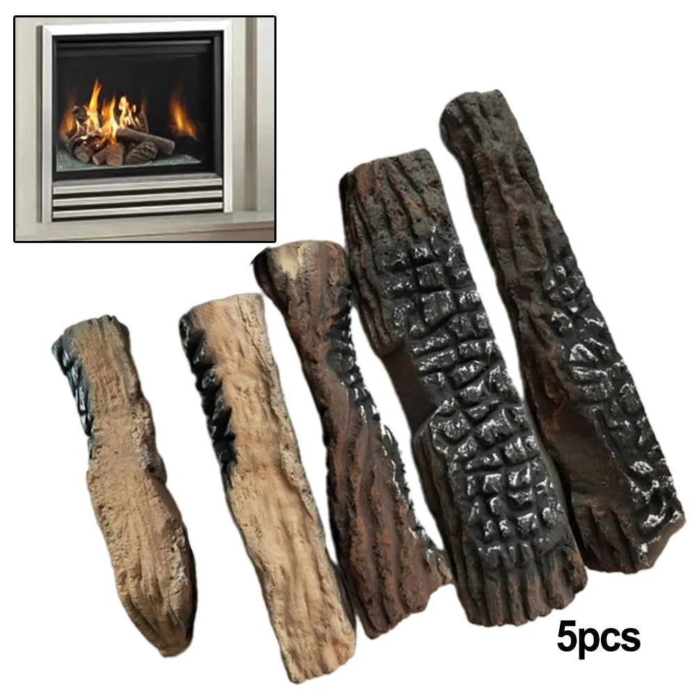 5PCS Fake Firewood Artificial Logs For BioEthanol Or Gas Fireplaces