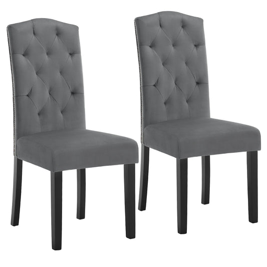 2PCS/SET Velvet/Linen Dining Chairs Scandinavian