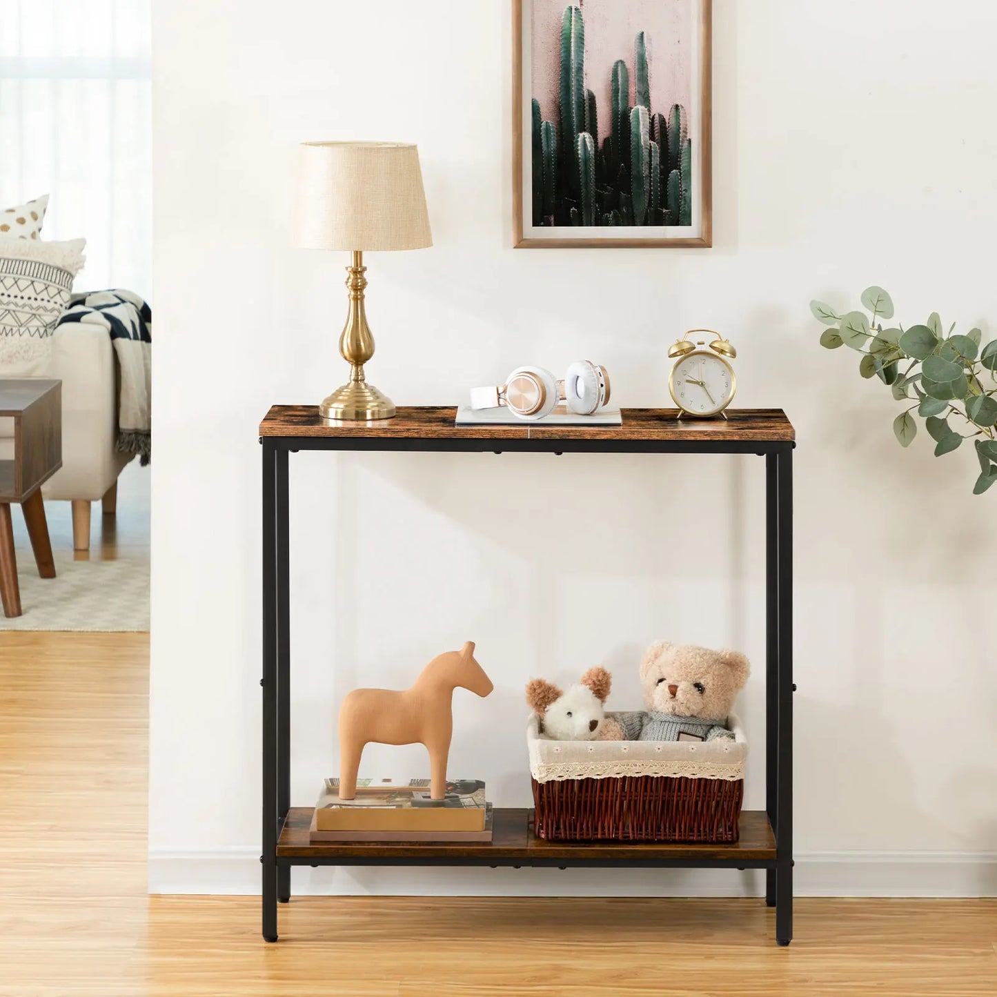 Narrow Console Table With Shelf Side Table