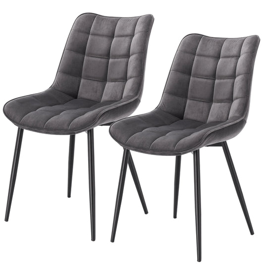 2PCs/Set Dining Chairs Velvet/Linen