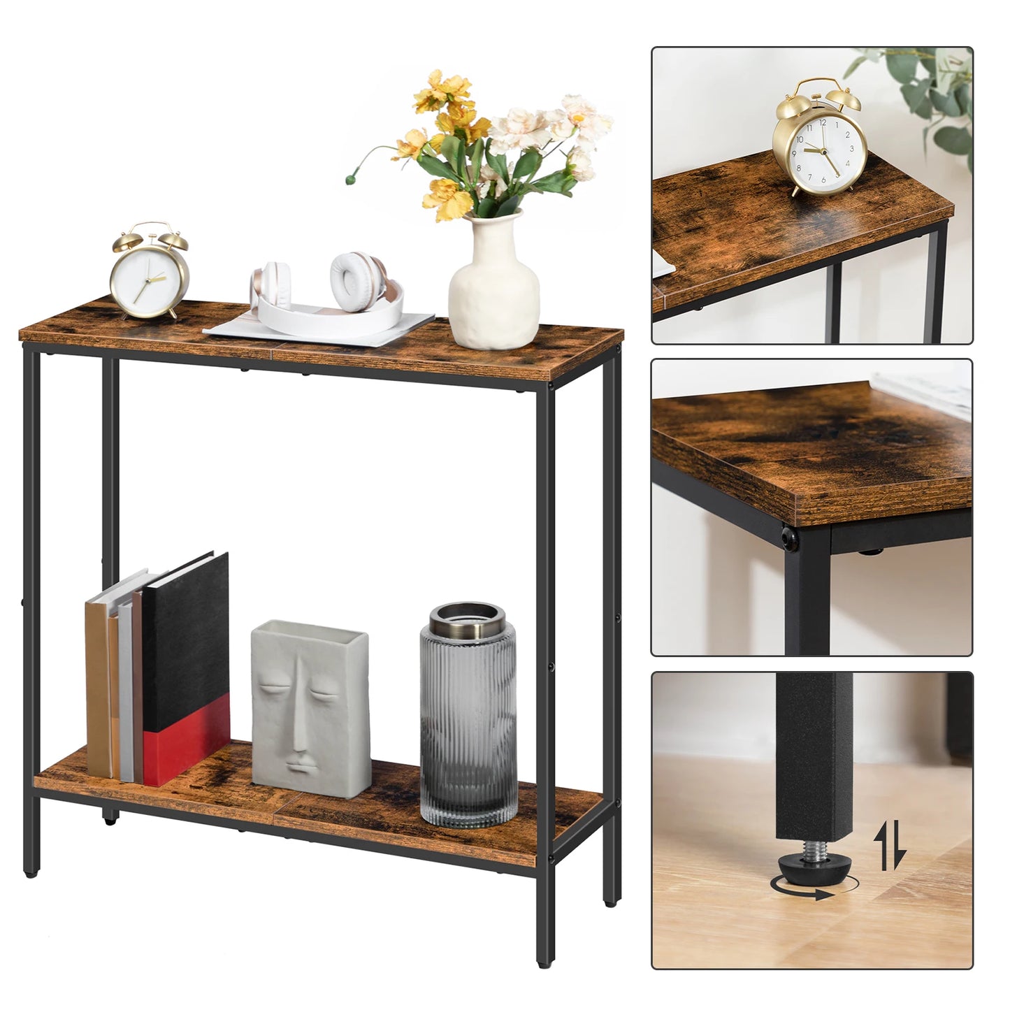 Narrow Console Table With Shelf Side Table