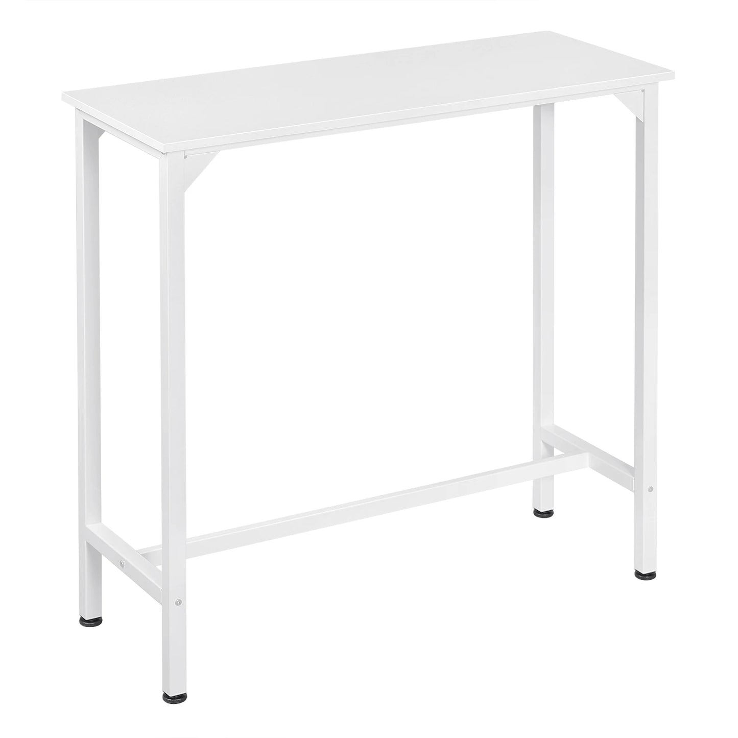 Bar Table White/Black High Side Table for Bar Bistro Living Room Kitchen.