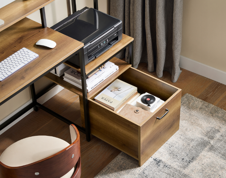 Multifunction desk with drawer Work table with shelves