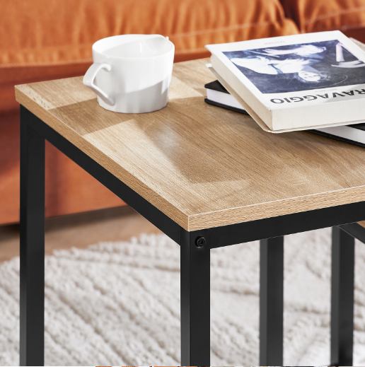 2-piece SET Coffee Table Bedside Shelf Support