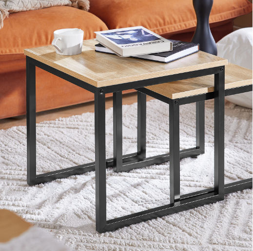 2-piece SET Coffee Table Bedside Shelf Support