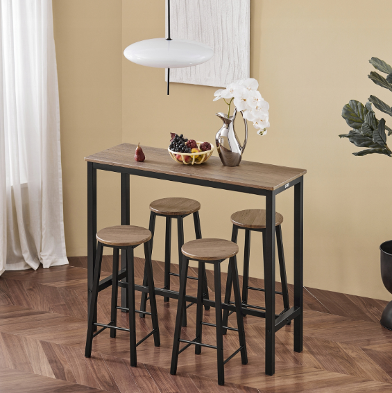 High table with chairs for the living room Bar table + stools 4 pcs