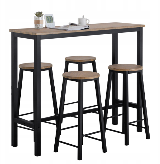 High table with chairs for the living room Bar table + stools 4 pcs