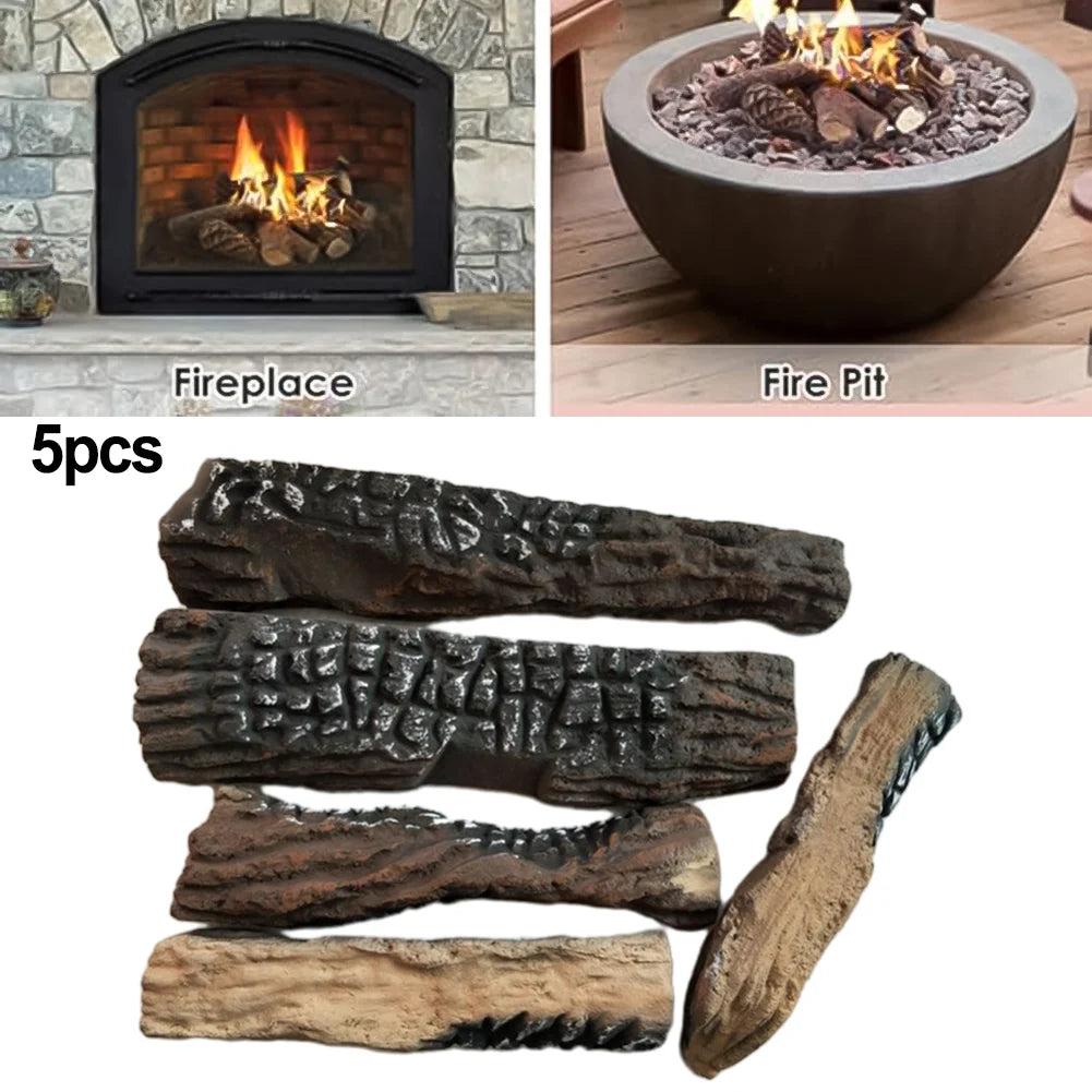 5PCS Fake Firewood Artificial Logs For BioEthanol Or Gas Fireplaces