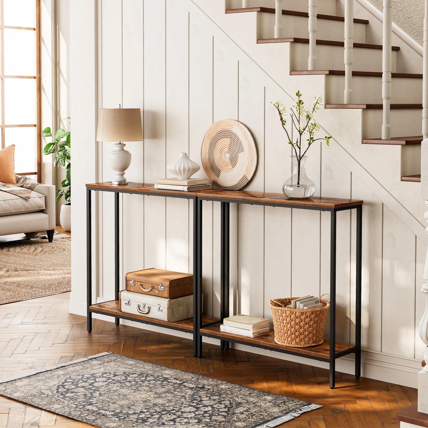 Narrow Console Table With Shelf Side Table